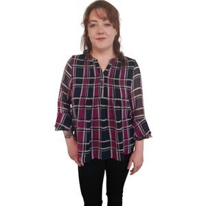 Charter Club Petite Plaid Blouse Intrepid Blue Combo Size Petite Large